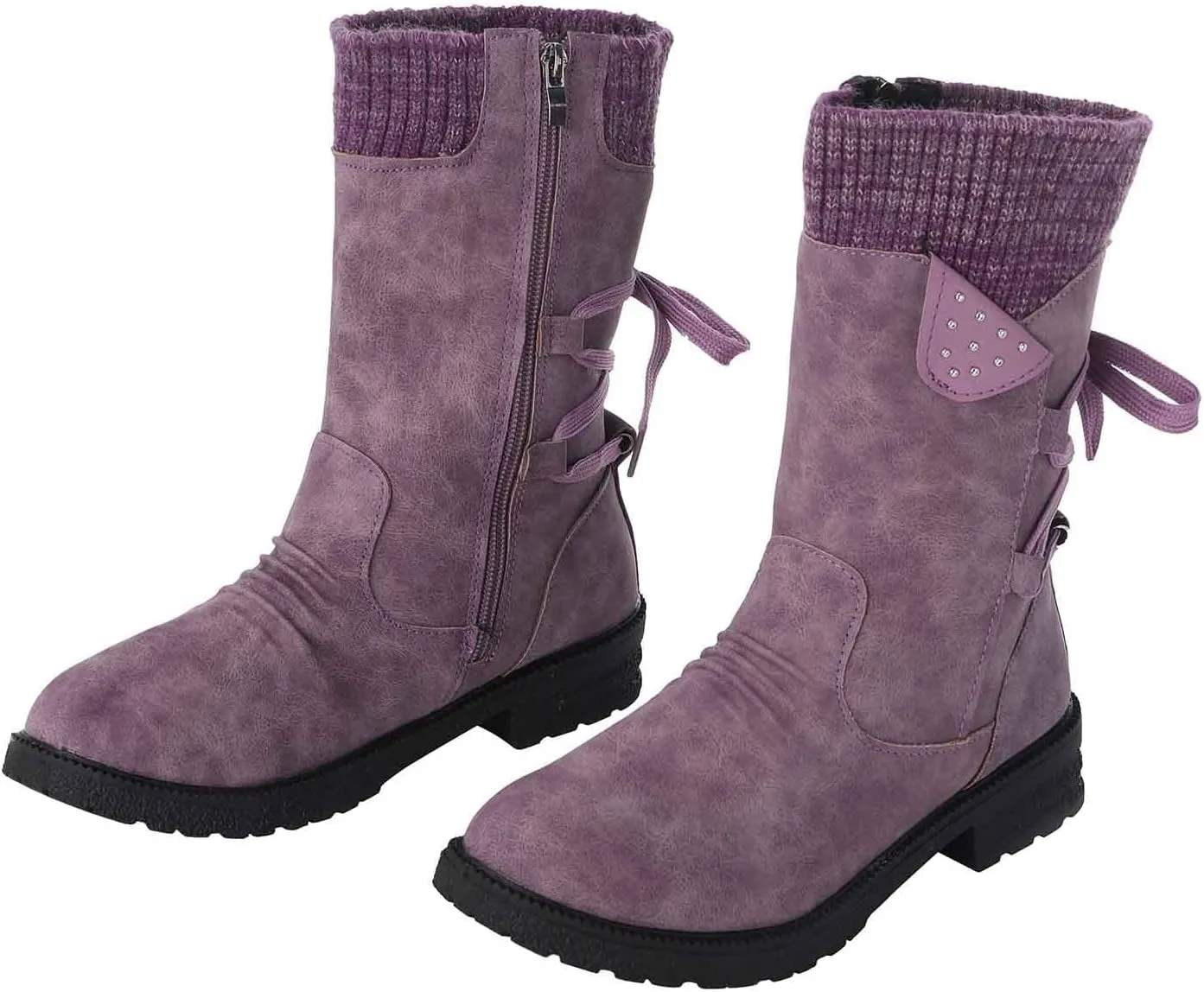 Slip on Winter Boots for Women Tall Womens Tall Waterproof Rubber Boots R Warm for Snow Women's Leather Winter Boots White Snow Boots Waterproof Calf Botas De Invierno Para Mujeres Bajitas