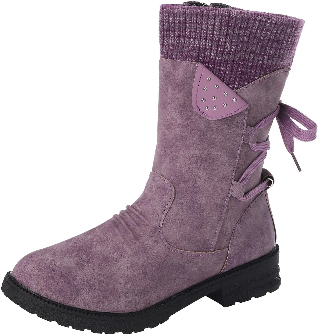 Slip on Winter Boots for Women Tall Womens Tall Waterproof Rubber Boots R Warm for Snow Women's Leather Winter Boots White Snow Boots Waterproof Calf Botas De Invierno Para Mujeres Bajitas