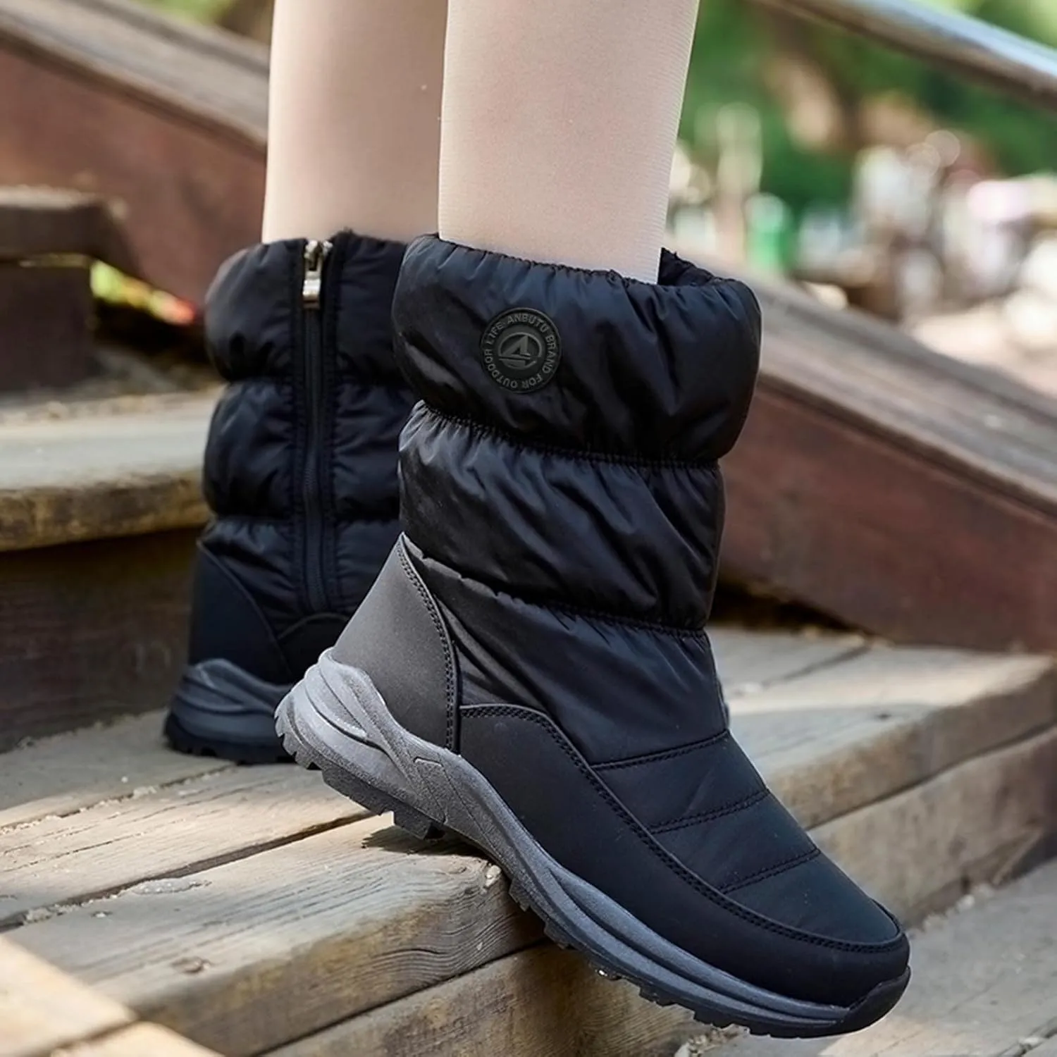Snow Boot for Women with Zipper Winter Boots Women Waterproof Womens Winter Waterproof Boots Zapatos De Nieve Para Mujer Botas De Trabajo Antideslizantes Y Waterproof Para Mujer