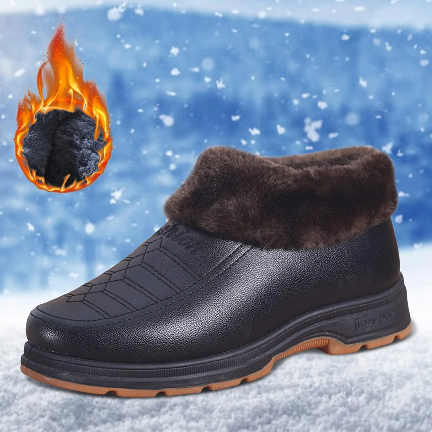 Snow Hiking Boots for Women Waterproof Non Slip Womens White Snow Boots Size 12 Womens Winter Boots Waterproof Size 7.5 Womens Ankle Boots Low Heel Waterproof Botas Para El Frio De Mujer Impermeables