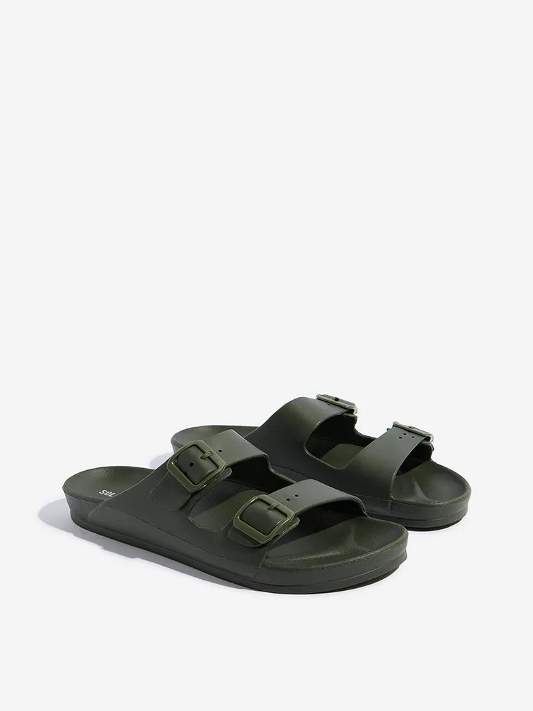 SOLEPLAY Olive Dual-Strap Flip-Flop
