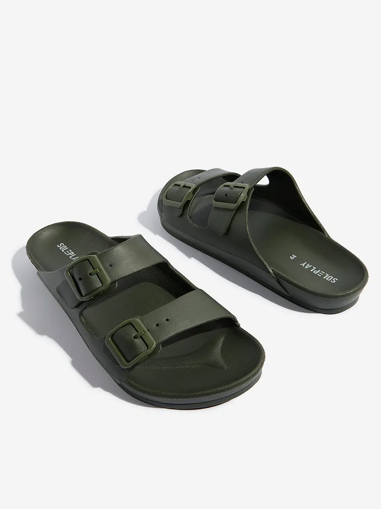 SOLEPLAY Olive Dual-Strap Flip-Flop