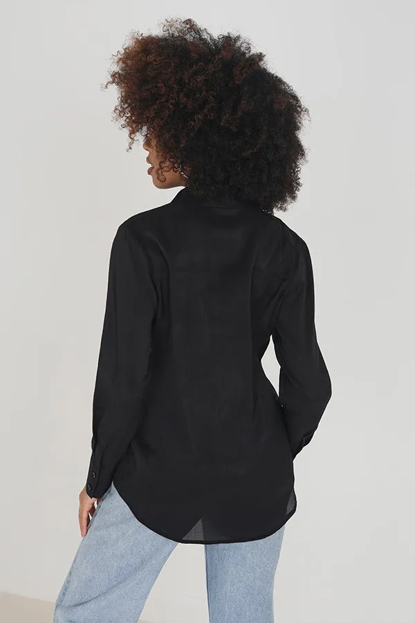 SOLID RELAXED FIT LONG SLEEVE SHIRT