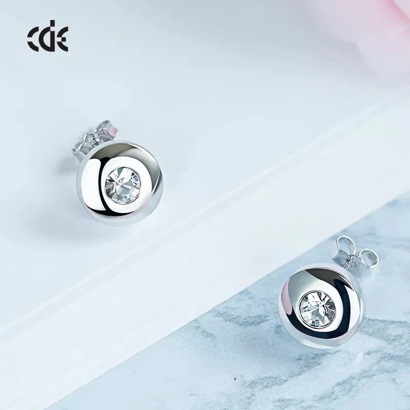 Sterling silver cute little earrings with little crystals