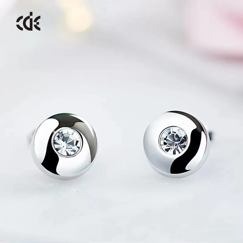 Sterling silver cute little earrings with little crystals