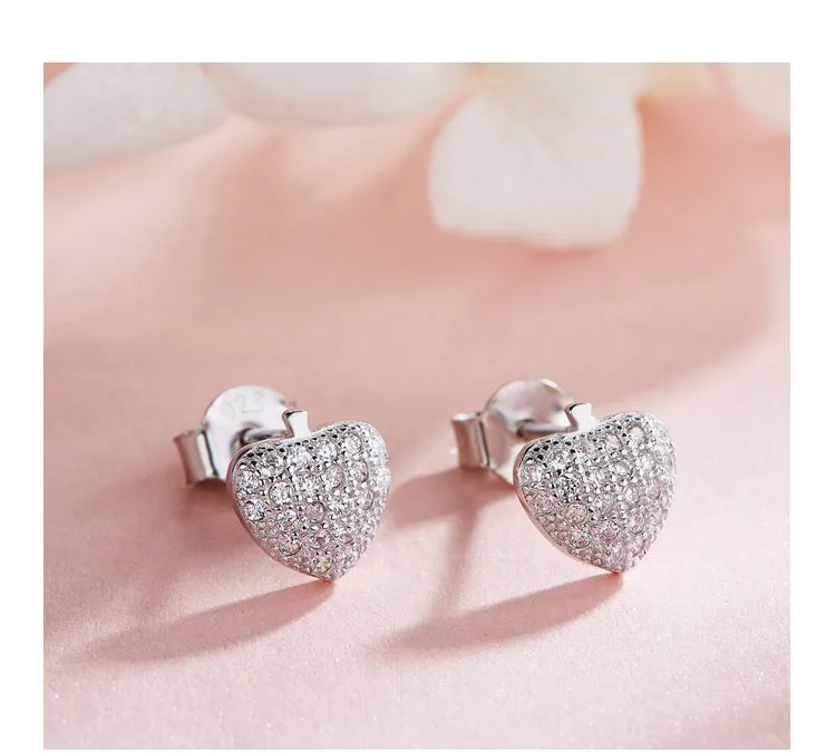 Sterling silver cute little shiny apple earring