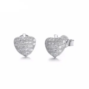 Sterling silver cute little shiny apple earring