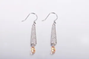Sterling silver majestic citrine dangling earring