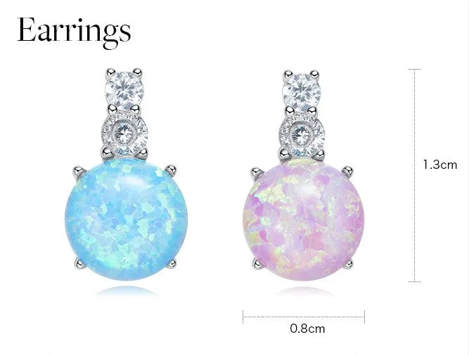 Sterling silver simple  opal earring