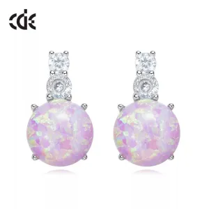 Sterling silver simple  opal earring