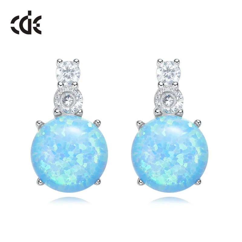 Sterling silver simple  opal earring