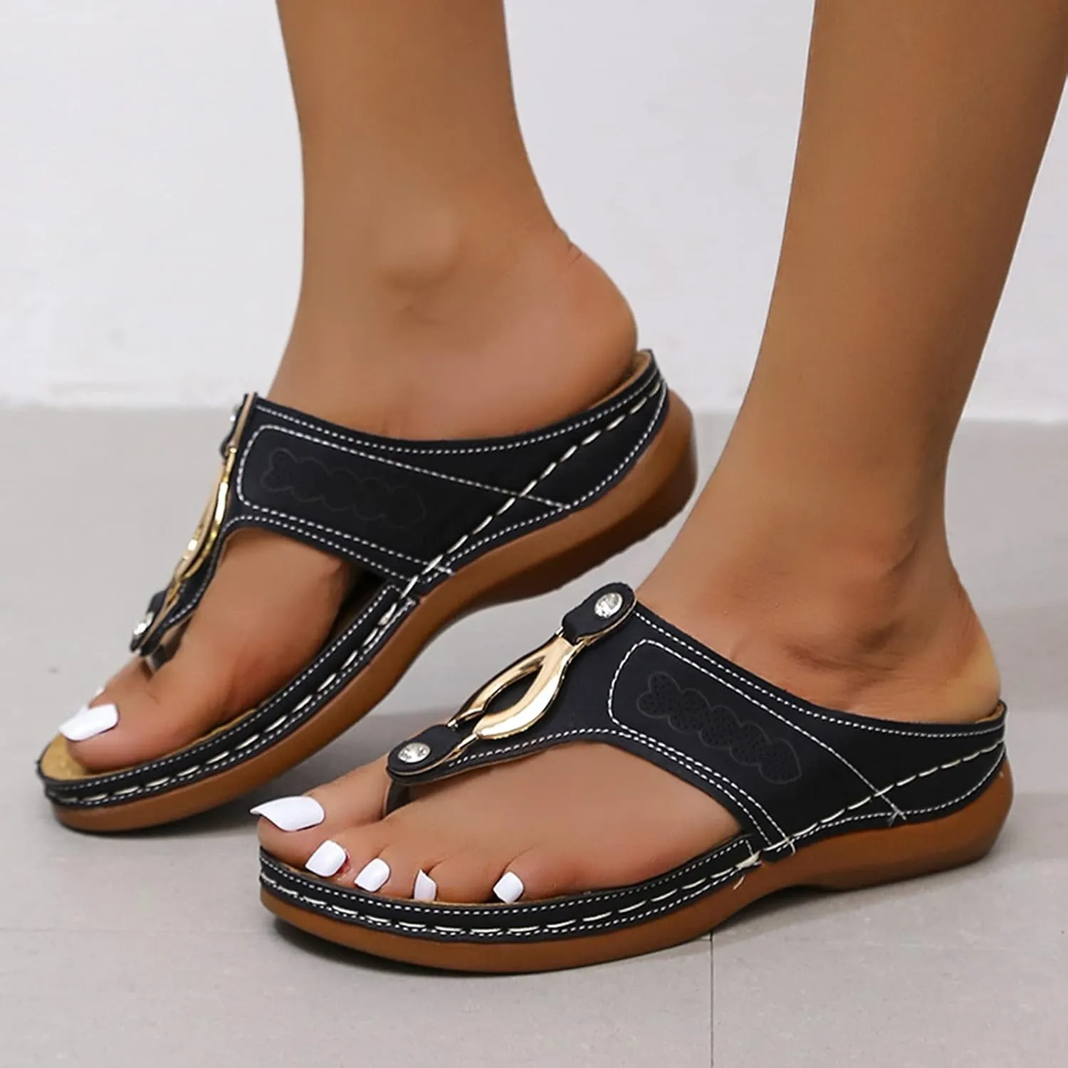 Summer Sandals for Women, Sandals Women Flip Flops Summer Beach Casual Sandals Comfortable Boho Shoes Flat