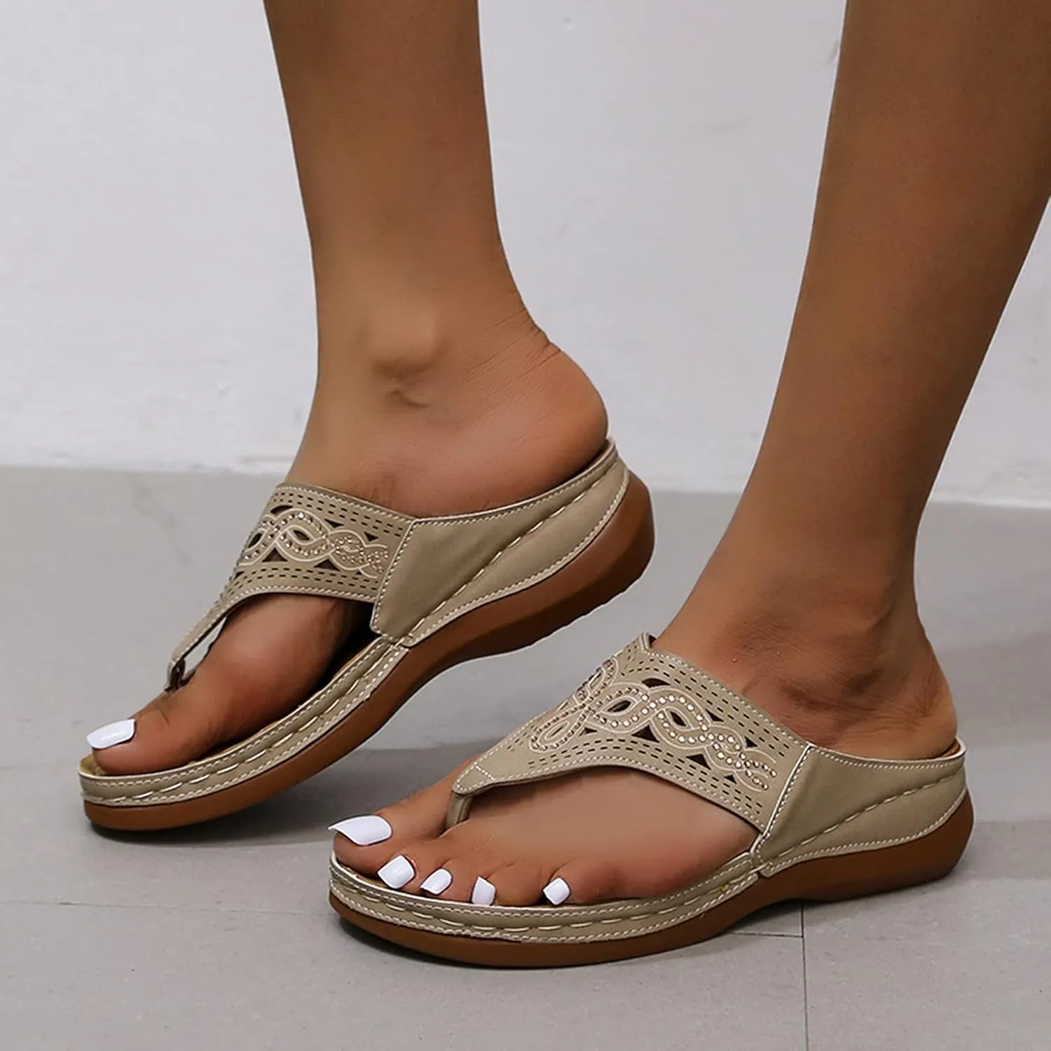 Summer Sandals for Women, Sandals Women Flip Flops Summer Beach Casual Sandals Comfortable Boho Shoes Flat