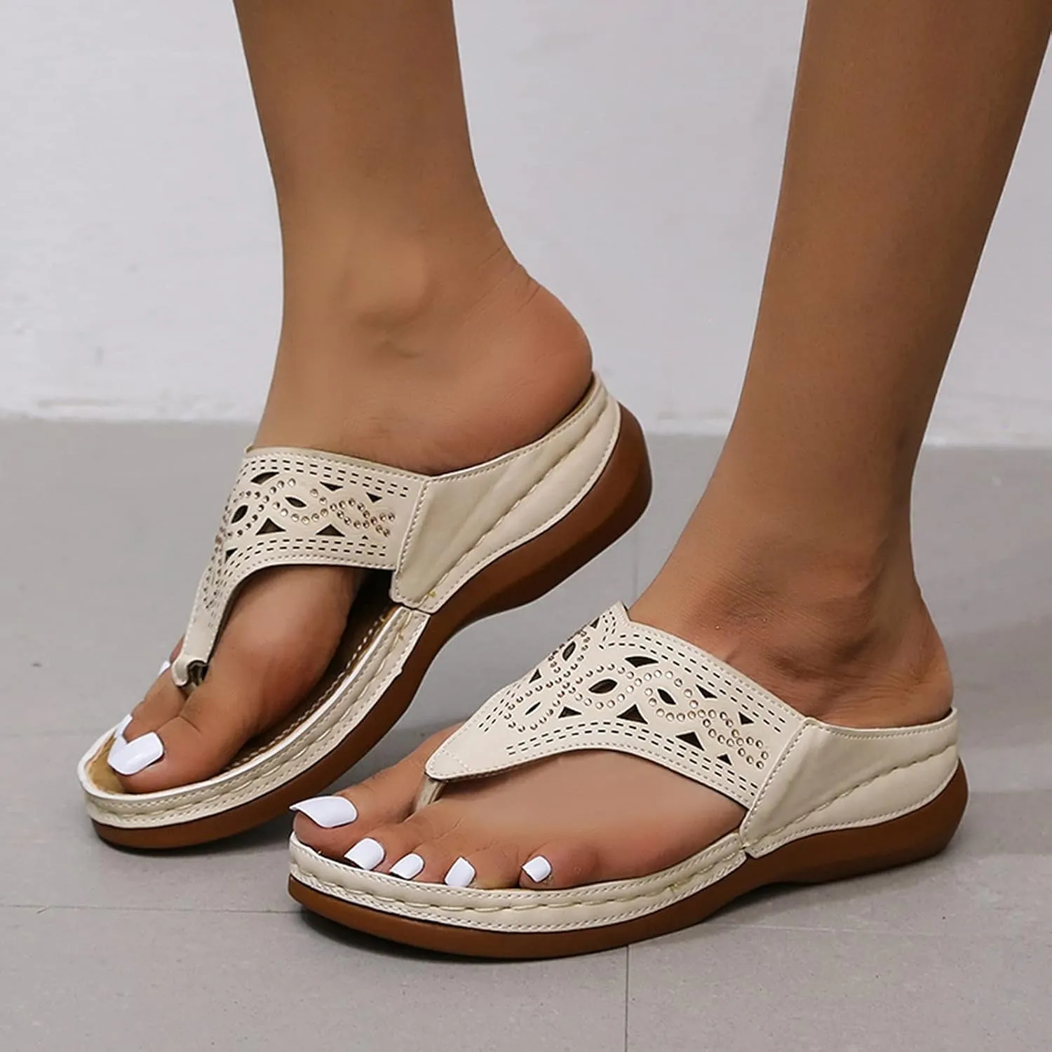 Summer Sandals for Women, Sandals Women Flip Flops Summer Beach Casual Sandals Comfortable Boho Shoes Flat