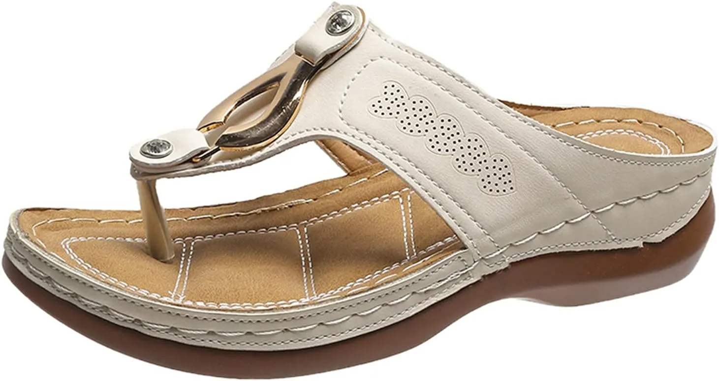 Summer Sandals for Women, Sandals Women Flip Flops Summer Beach Casual Sandals Comfortable Boho Shoes Flat