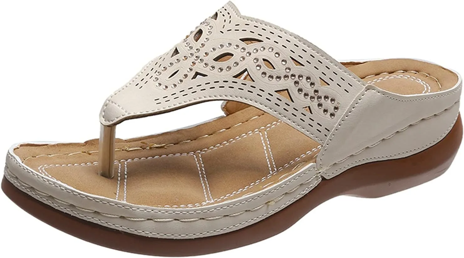Summer Sandals for Women, Sandals Women Flip Flops Summer Beach Casual Sandals Comfortable Boho Shoes Flat