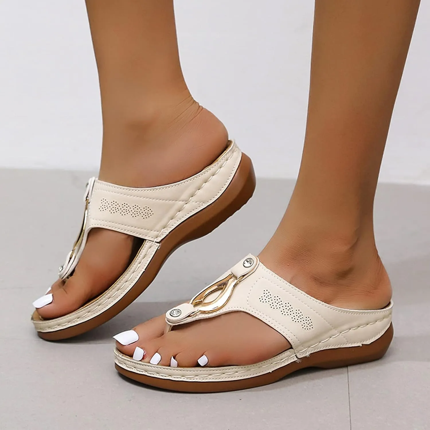 Summer Sandals for Women, Sandals Women Flip Flops Summer Beach Casual Sandals Comfortable Boho Shoes Flat