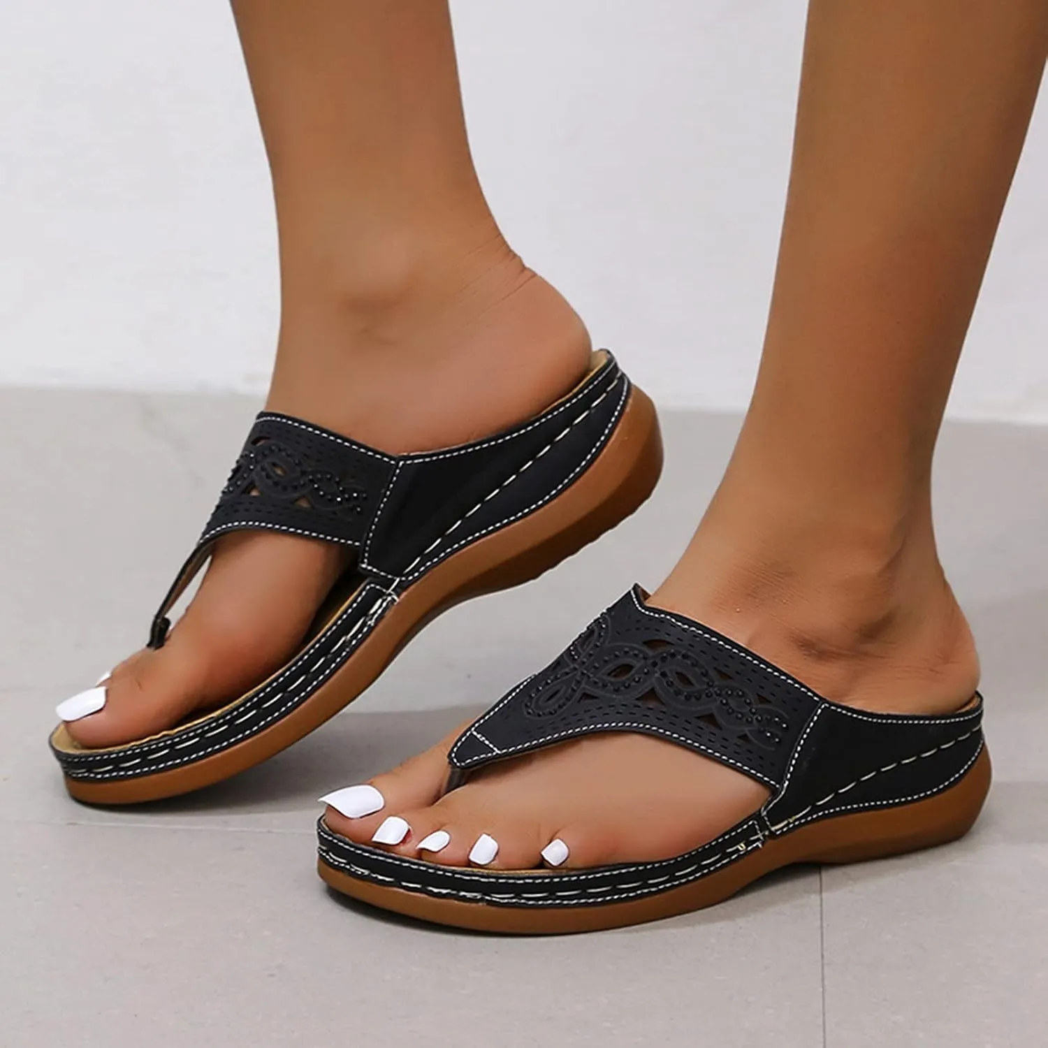 Summer Sandals for Women, Sandals Women Flip Flops Summer Beach Casual Sandals Comfortable Boho Shoes Flat
