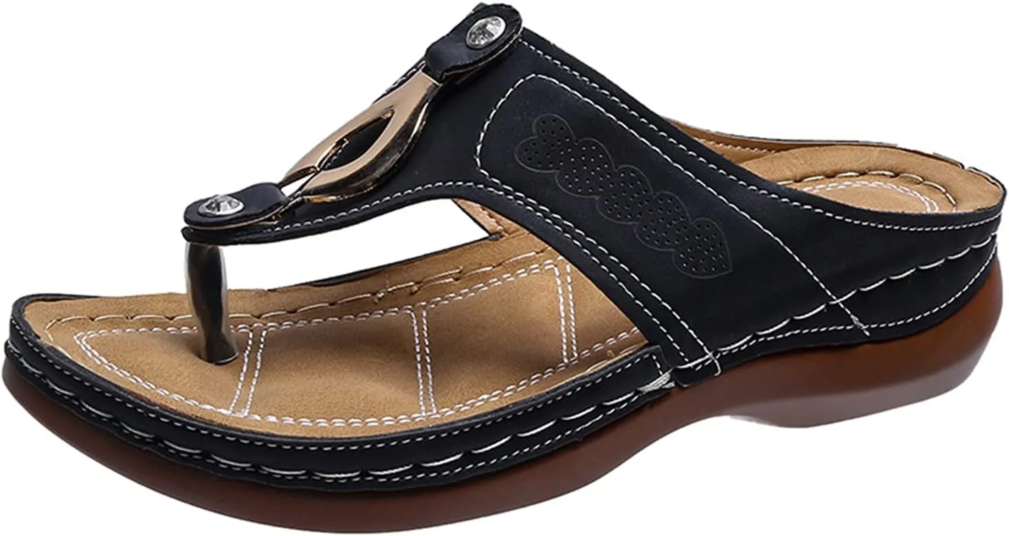 Summer Sandals for Women, Sandals Women Flip Flops Summer Beach Casual Sandals Comfortable Boho Shoes Flat