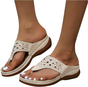 Summer Sandals for Women, Sandals Women Flip Flops Summer Beach Casual Sandals Comfortable Boho Shoes Flat