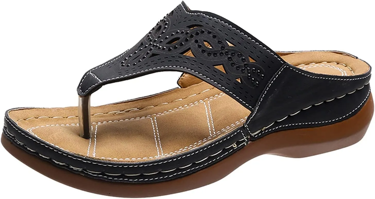 Summer Sandals for Women, Sandals Women Flip Flops Summer Beach Casual Sandals Comfortable Boho Shoes Flat