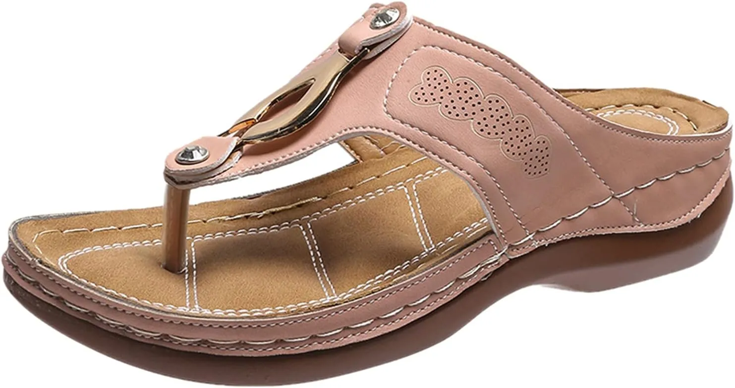 Summer Sandals for Women, Sandals Women Flip Flops Summer Beach Casual Sandals Comfortable Boho Shoes Flat