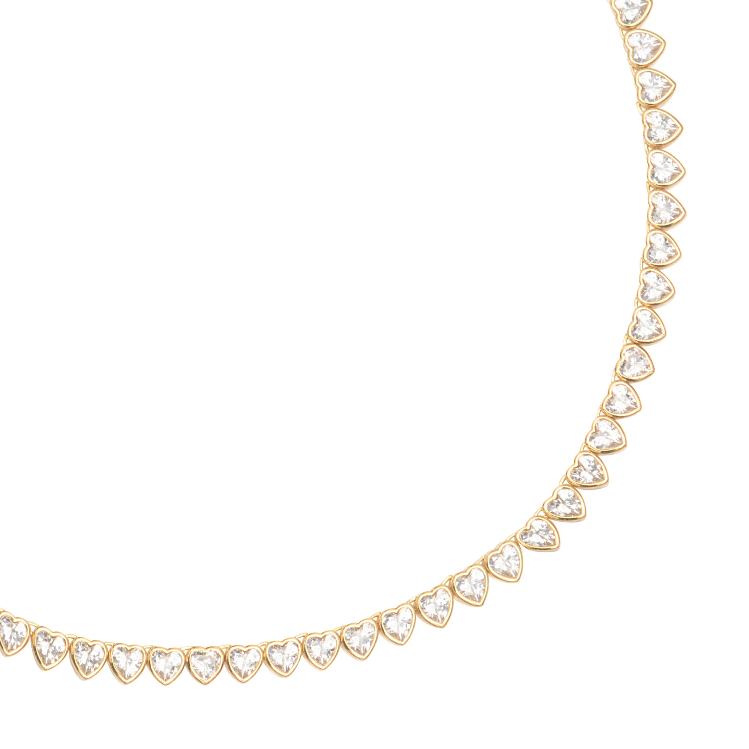 Talis Chains Hearts Tennis Necklace in Gold