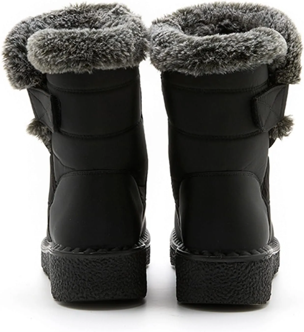 Tall Black Snow Boots for Women Women's Mid-Calf Waterproof Winter Snow Boots Women's Black Leather Winter Boots Womens Winter Snow Boots Waterproof Shoes Womens Leather Winter Boots Waterproof