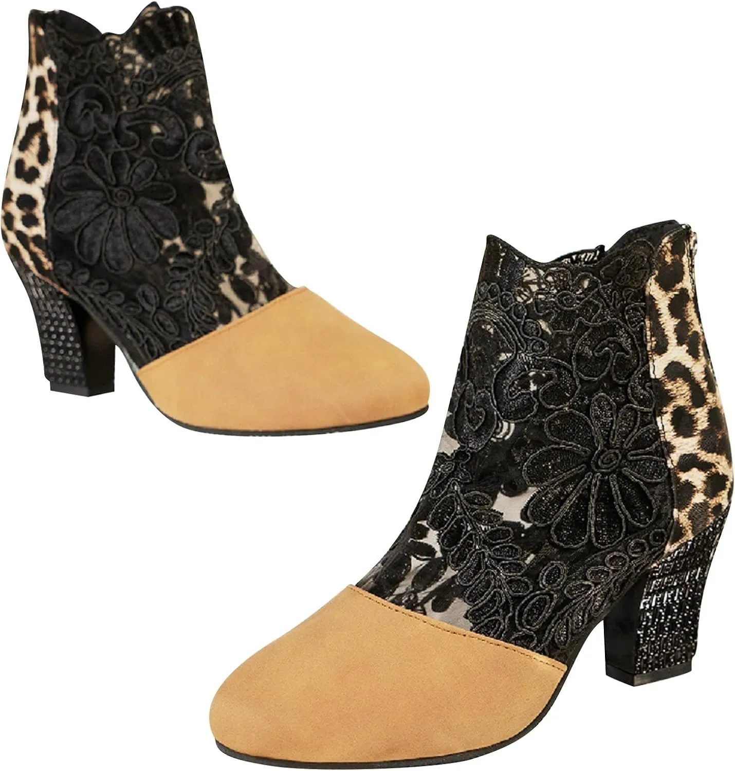 Tan Booties Women's Black Boots Boots for Walking All Day Women Lined Womens Boots Ankle Boots for Women with Heel Open toe Ankle Boots Black Wedge Heel Booties Casual Shoes for Women
