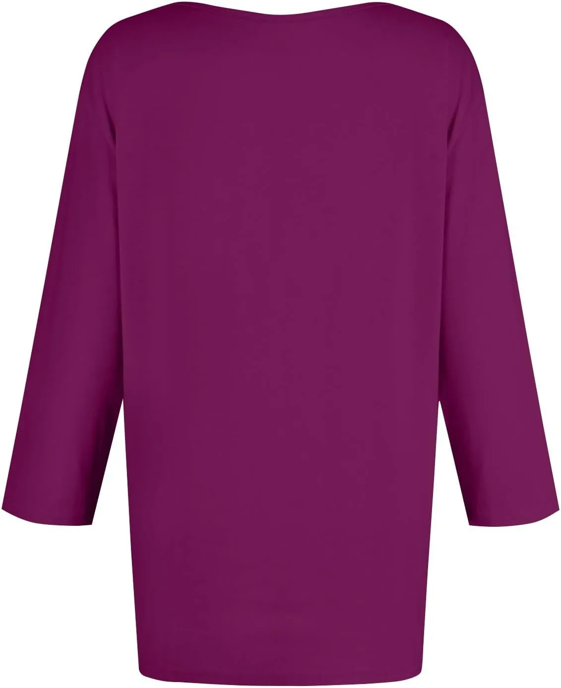 Three Quarter Sleeve Tops Woman Crewneck Cute Shirts Casual Trendy Print Blouses Length T Shirt 2024