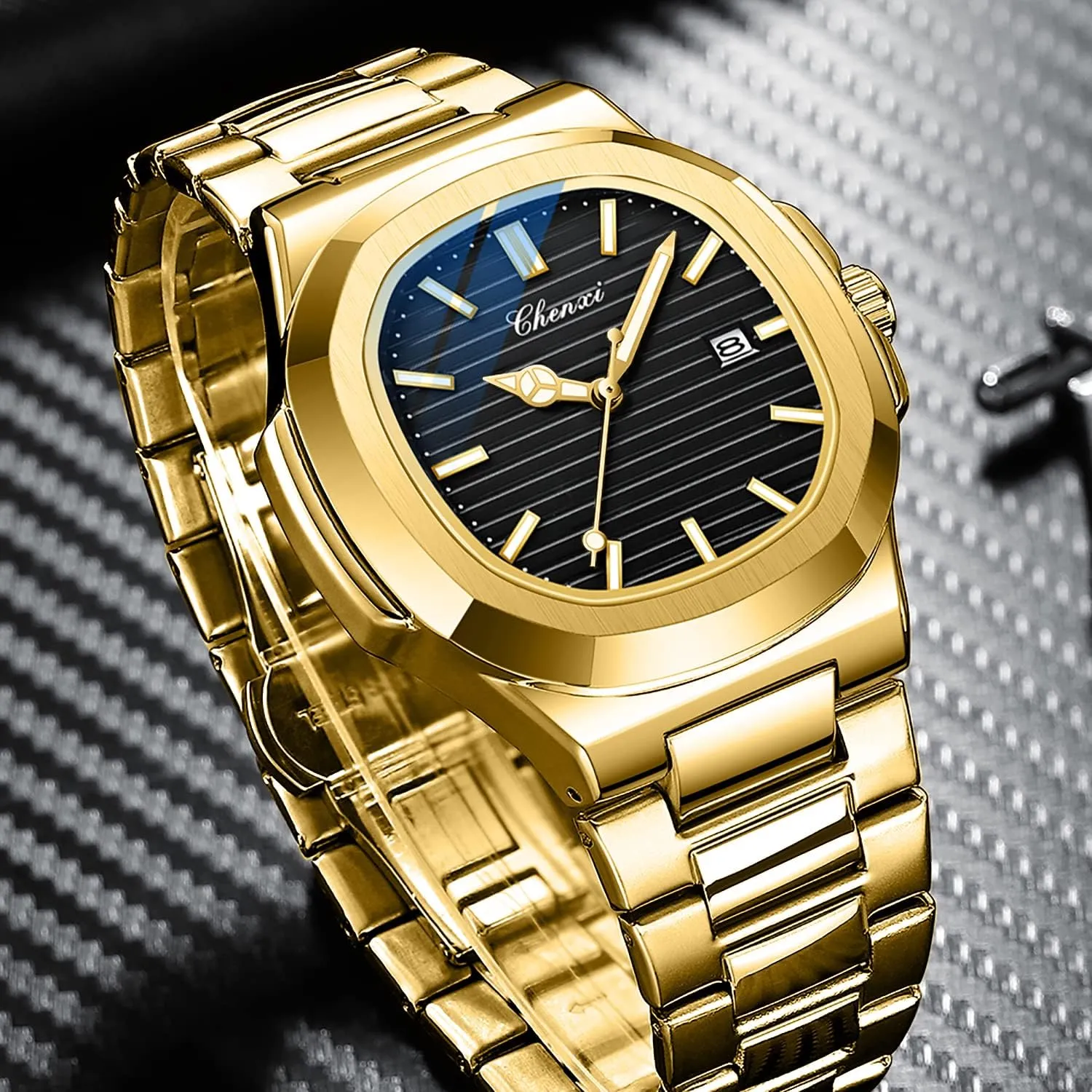 Tiong Men's Watch Business Clock Men's Watch Stainless Steel Waterproof Luminous Watch