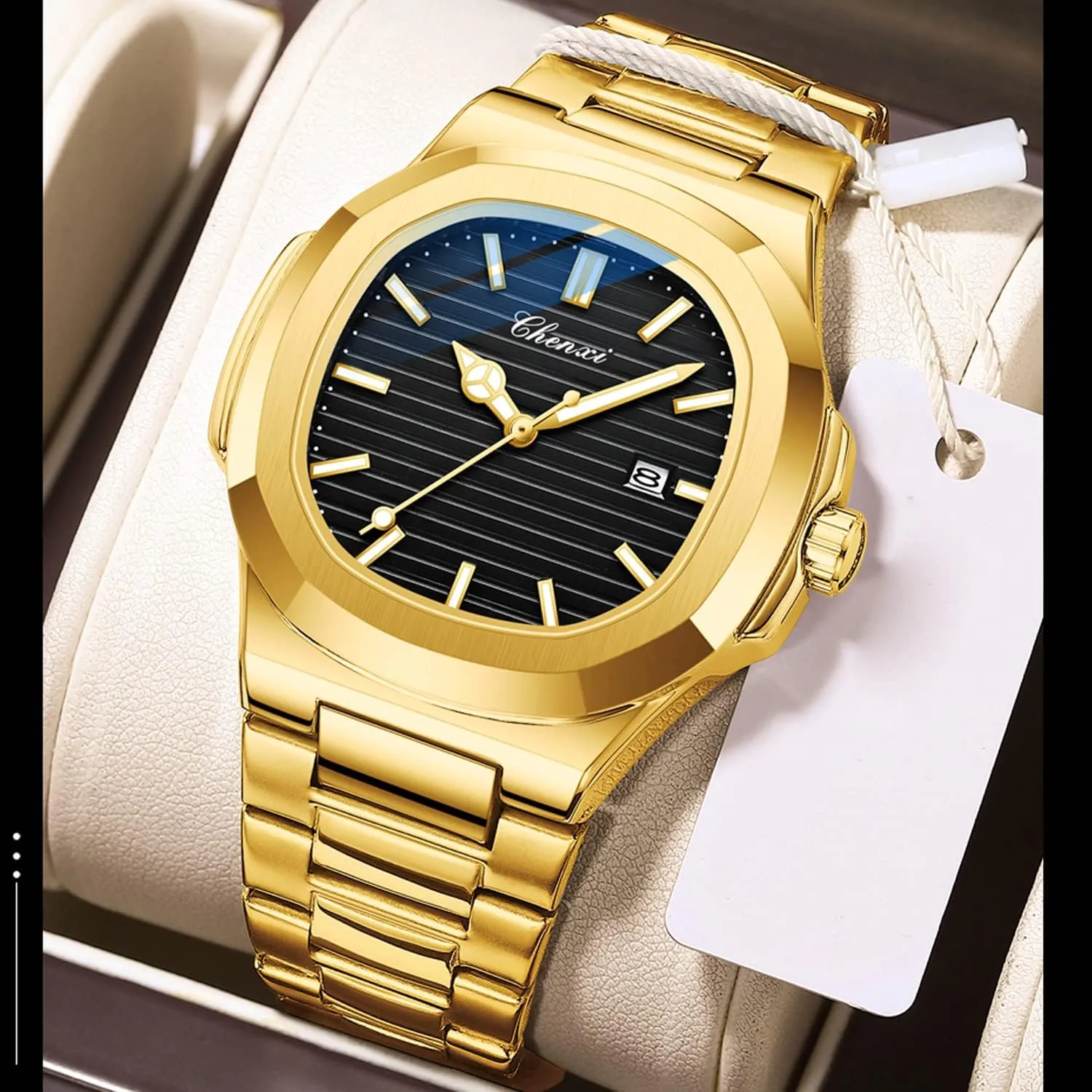 Tiong Men's Watch Business Clock Men's Watch Stainless Steel Waterproof Luminous Watch