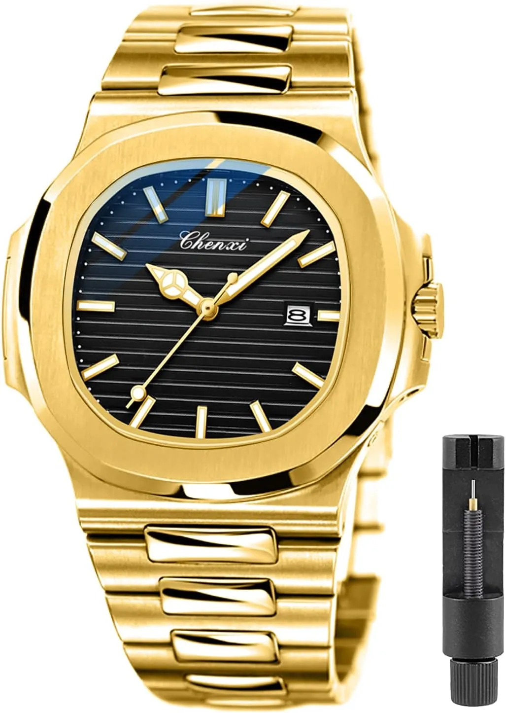 Tiong Men's Watch Business Clock Men's Watch Stainless Steel Waterproof Luminous Watch