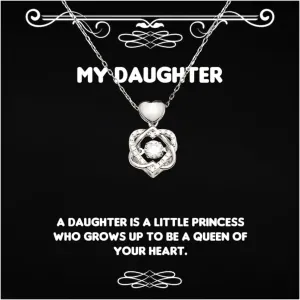 Unique Daughter Gifts, A daughter is a little princess who grows up, Birthday Heart Knot Silver Necklace For Daughter from Mom, Funny jewelry, Funny jewelry gifts, Jewelry gifts for her, Jewelry gifts