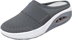 uSecee Mule Sneakers for Womens Mens Mesh Wide Width Mesh Walking Shoes Open Back Slip On Shoes Backless Platform Sneakers Lightweight Breathable Non-Slip Shoes Slippers Slides Closed Toe