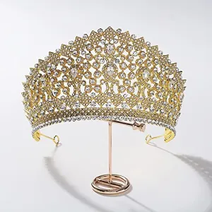 WAOCEO Hair Jewelry Crown Tiaras for Women Jewelry Weddings Hair AccessoriesFull Diamond Style1mutil