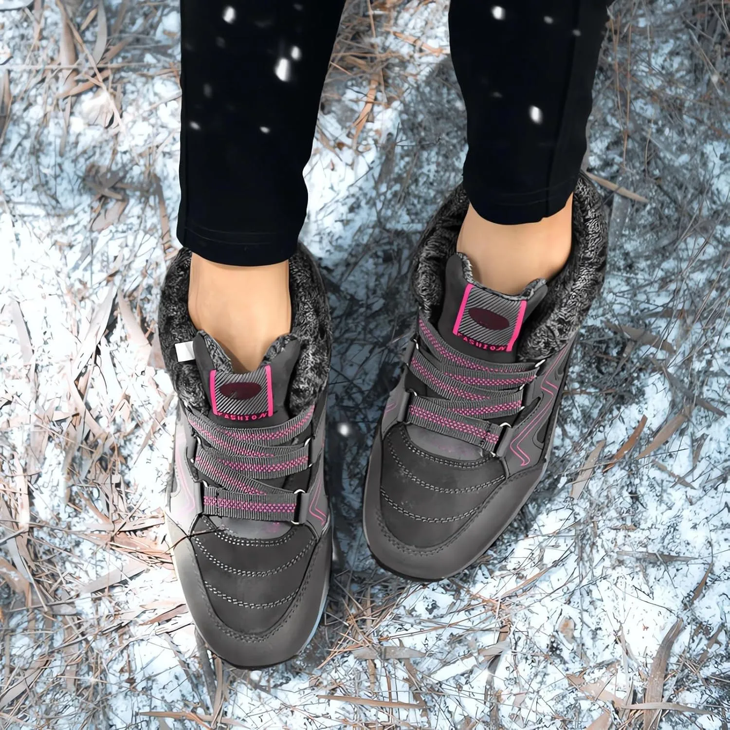 Waterproof Snow Boots for Women Cute Winter Walking Boots for Women Waterproof Winter Ankle Shoes for Women Waterproof Snow Wide Width Winter Boots for Woman Botas De Nieve Para Mujer Talla 4