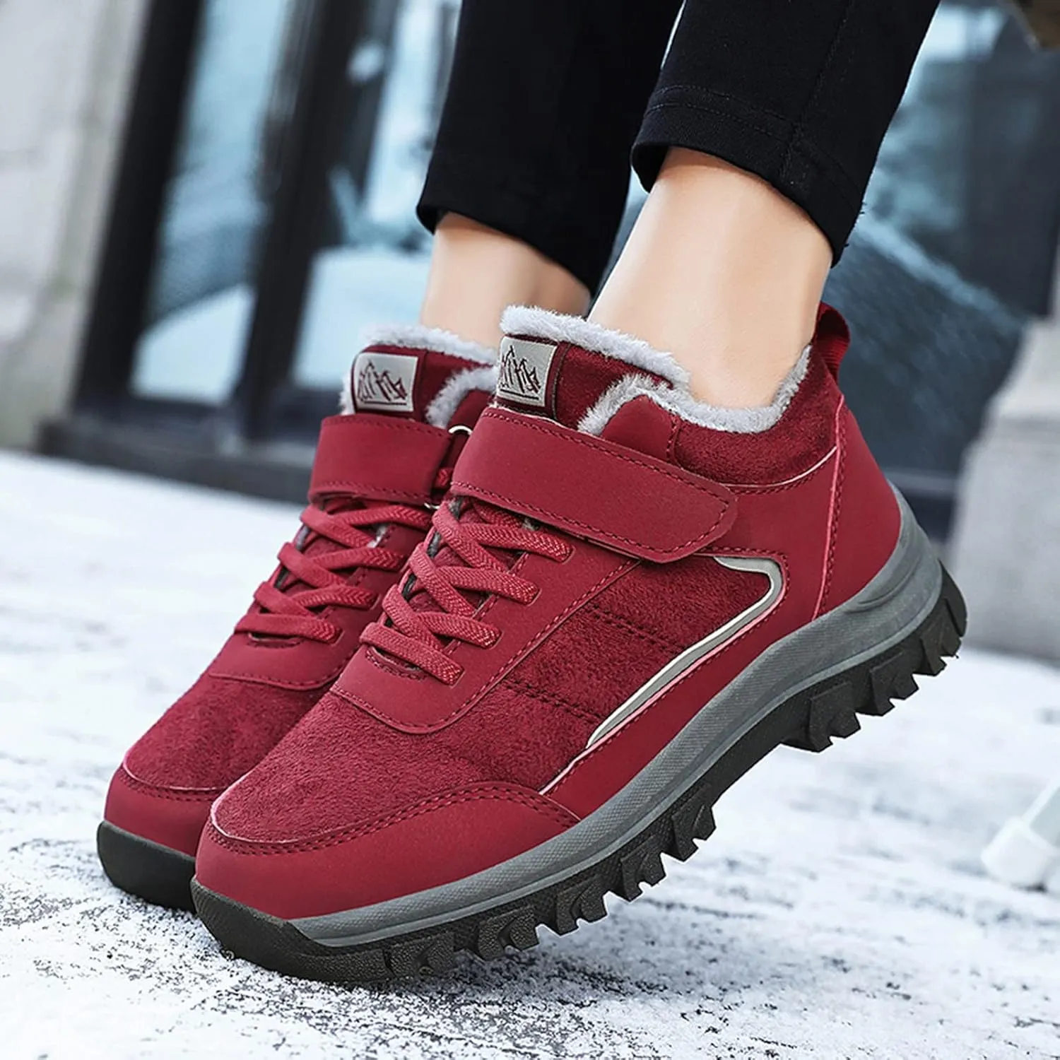 Waterproof Winter Boots Women Slip on Snow Boots for Women Ankle Booties Ladies Snow Boots Waterproof Wide Boots for Winter Fashion for Women Slip on Botas De Nieve Impermeables Para Mujer