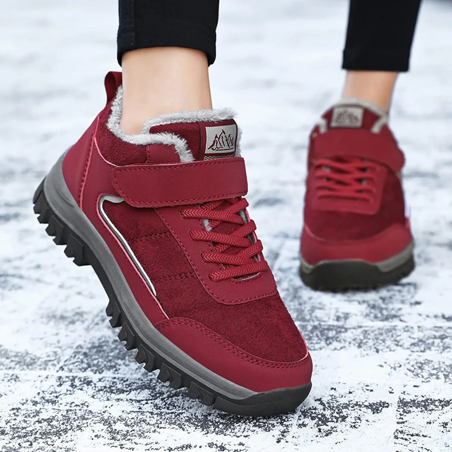 Waterproof Winter Boots Women Slip on Snow Boots for Women Ankle Booties Ladies Snow Boots Waterproof Wide Boots for Winter Fashion for Women Slip on Botas De Nieve Impermeables Para Mujer