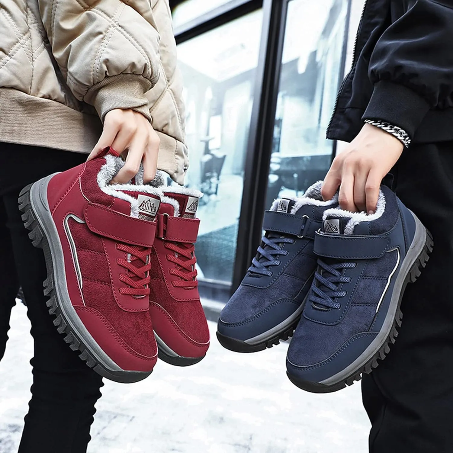 Waterproof Winter Boots Women Slip on Snow Boots for Women Ankle Booties Ladies Snow Boots Waterproof Wide Boots for Winter Fashion for Women Slip on Botas De Nieve Impermeables Para Mujer