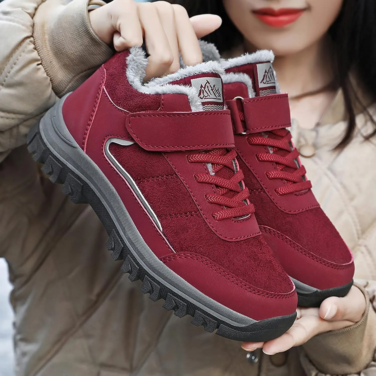 Waterproof Winter Boots Women Slip on Snow Boots for Women Ankle Booties Ladies Snow Boots Waterproof Wide Boots for Winter Fashion for Women Slip on Botas De Nieve Impermeables Para Mujer