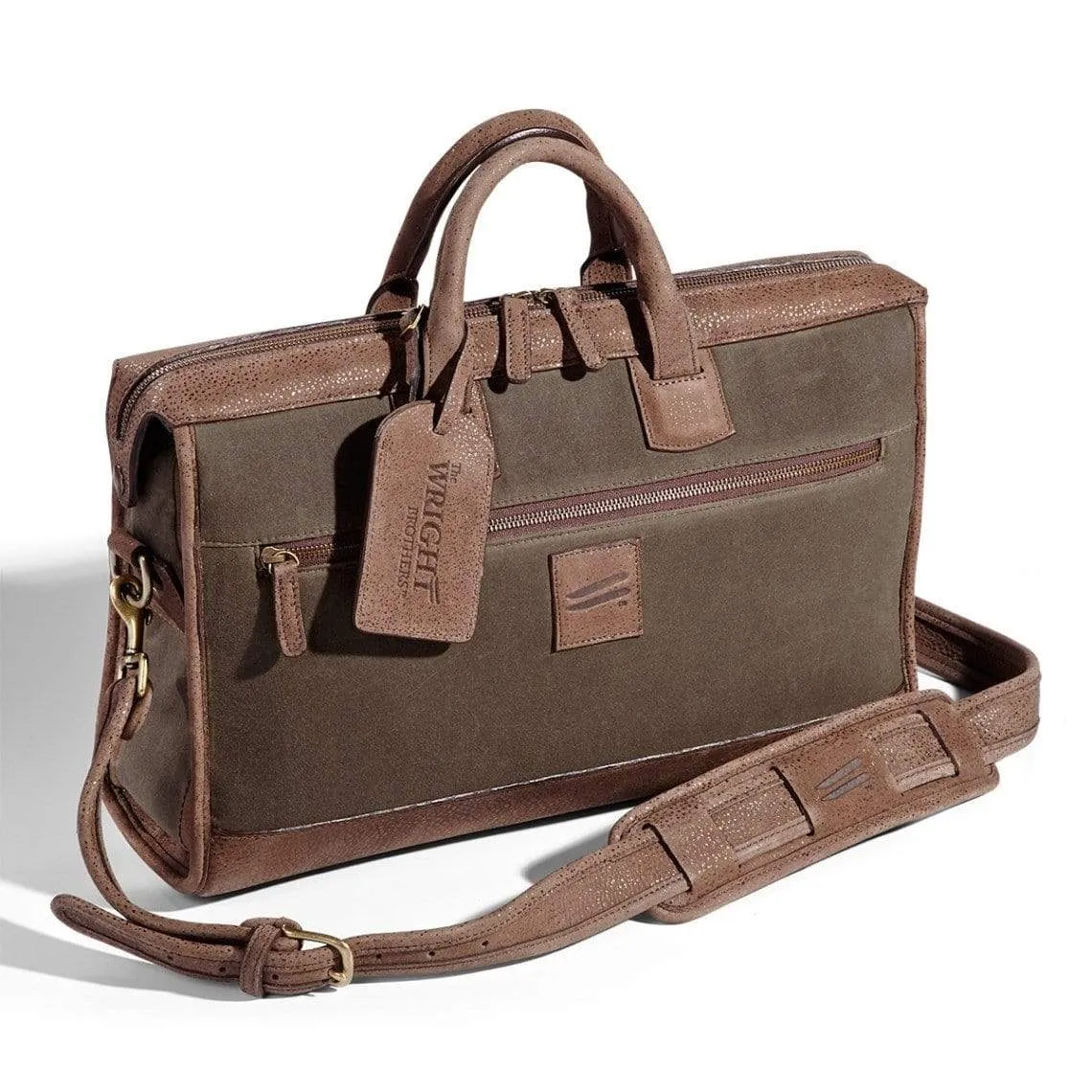 Waxed-canvas compact zippered brief