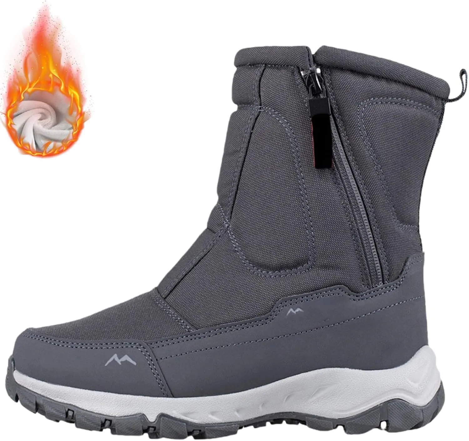 Winter Shoes Men Snow Boots Waterproof Winter Boots Zipper Wide Toe Box Barefoot Boot Plush Lined Ankle Boots