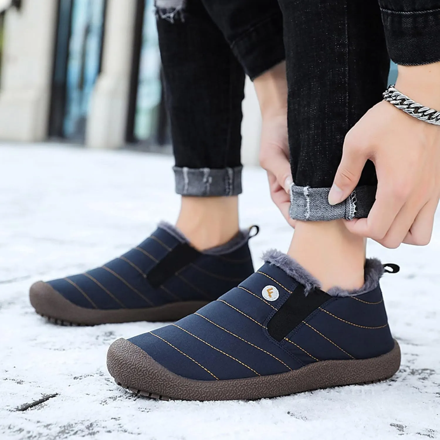 Winter Snow Boots for Women Slip on Womens Tall Pull on Snow Boots Womens Winter Boots Zipper Grey Waterproof Winter Womens Boots Size 10 Botas Termicas Para El Trabajo De Mujer