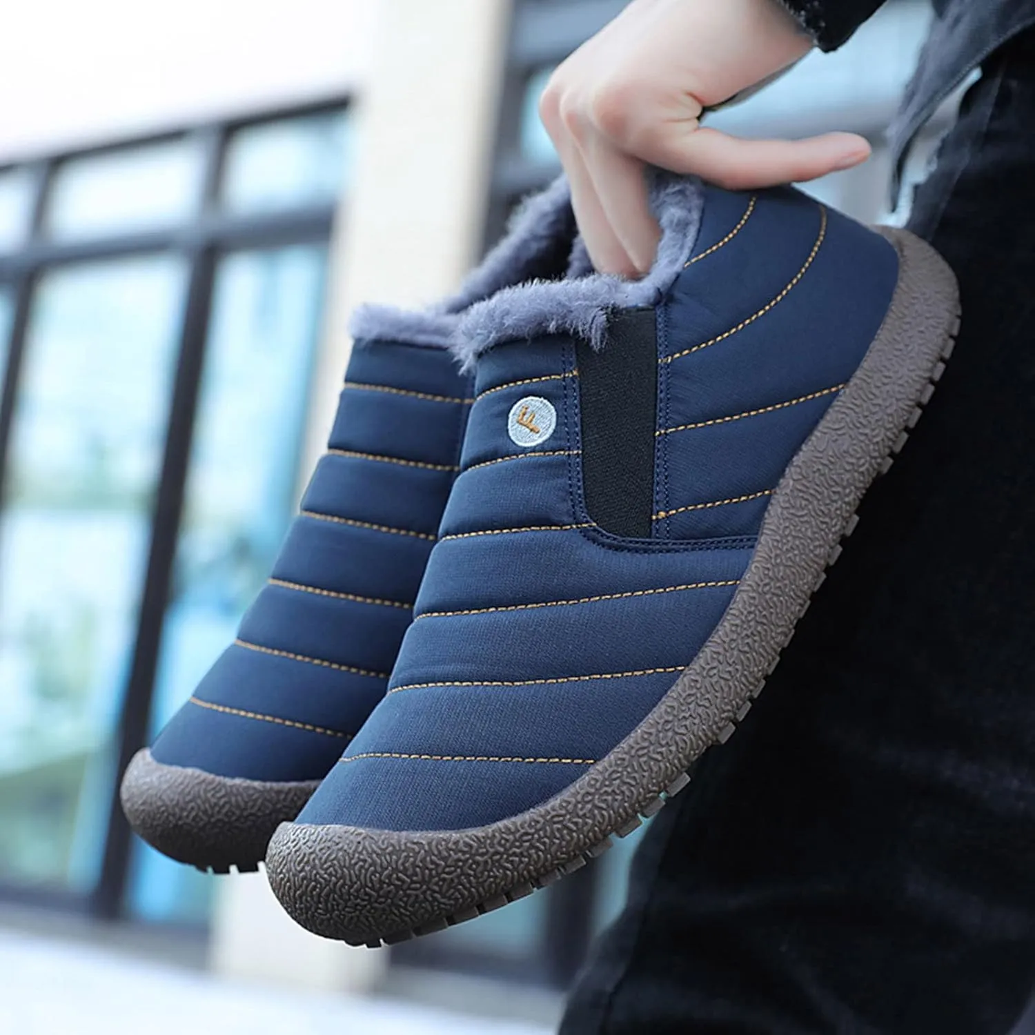 Winter Snow Boots for Women Slip on Womens Tall Pull on Snow Boots Womens Winter Boots Zipper Grey Waterproof Winter Womens Boots Size 10 Botas Termicas Para El Trabajo De Mujer