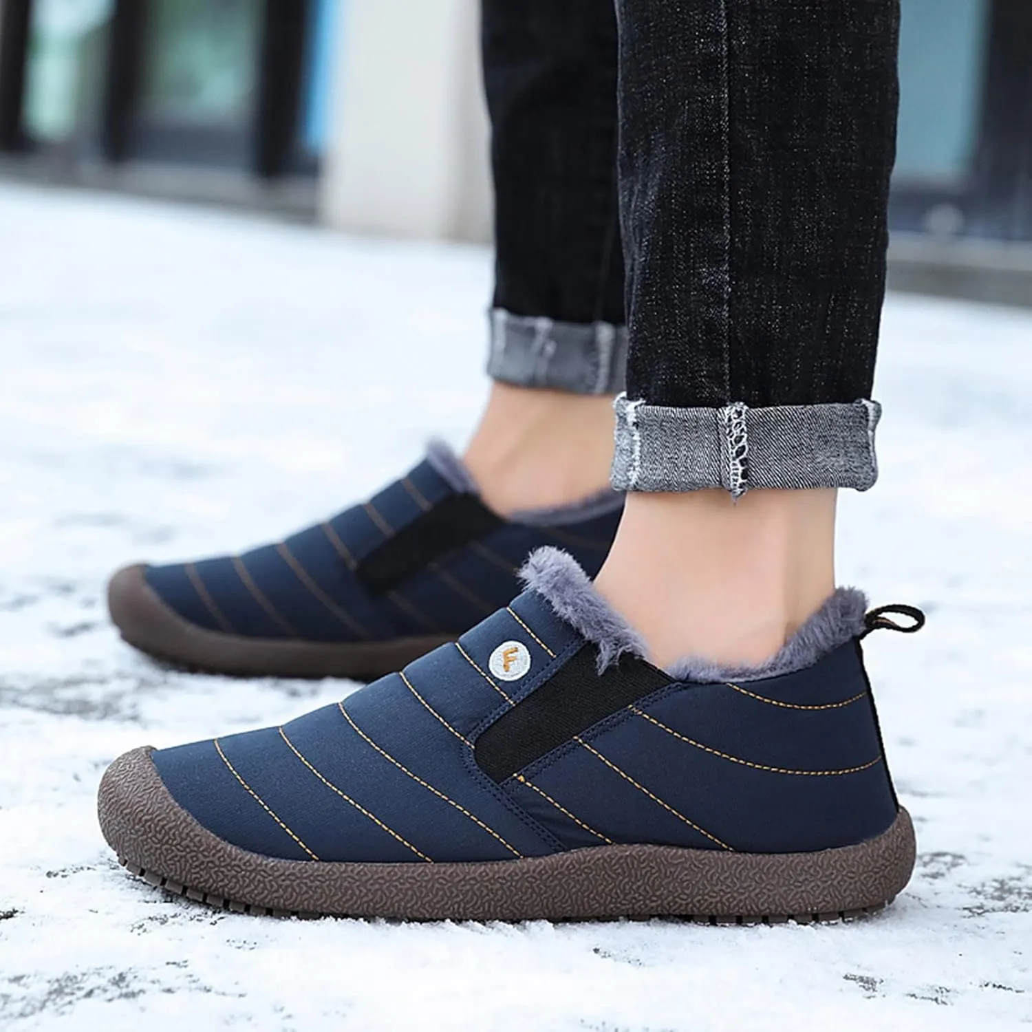 Winter Snow Boots for Women Slip on Womens Tall Pull on Snow Boots Womens Winter Boots Zipper Grey Waterproof Winter Womens Boots Size 10 Botas Termicas Para El Trabajo De Mujer