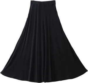 Women's Ankle Length Skirt Solid Color Fashion Elastic Waist A Line Skirts Summer Fashion Flowy Swing Vacation Skort