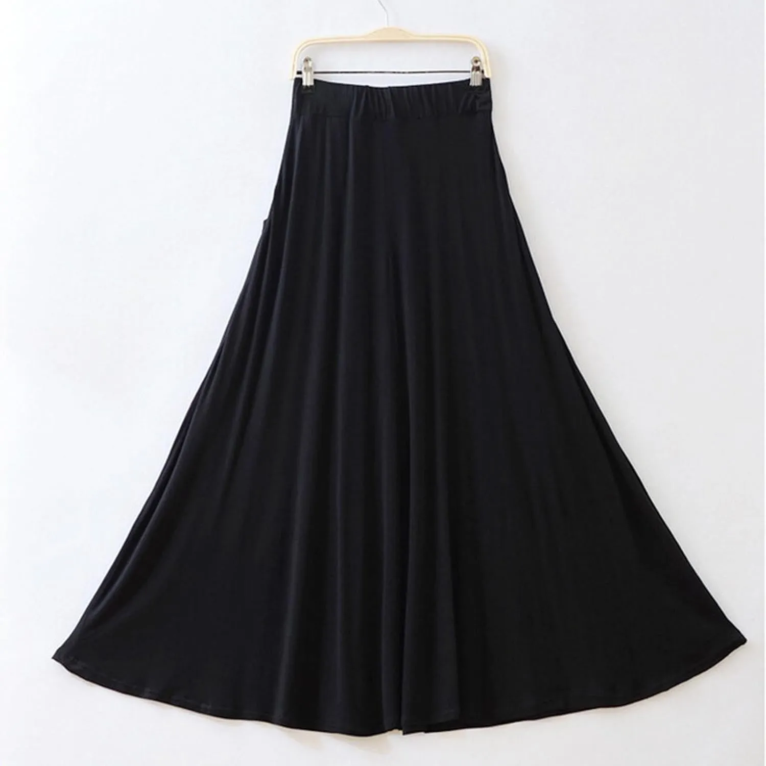 Women's Ankle Length Skirt Solid Color Fashion Elastic Waist A Line Skirts Summer Fashion Flowy Swing Vacation Skort