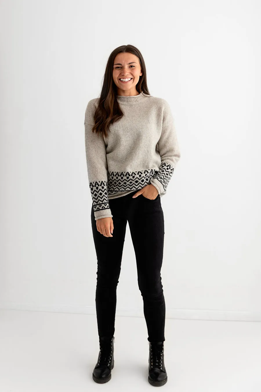 Womens Braemar Fair Isle Jumper - Beige