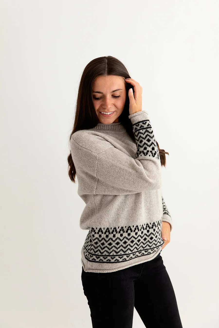 Womens Braemar Fair Isle Jumper - Beige